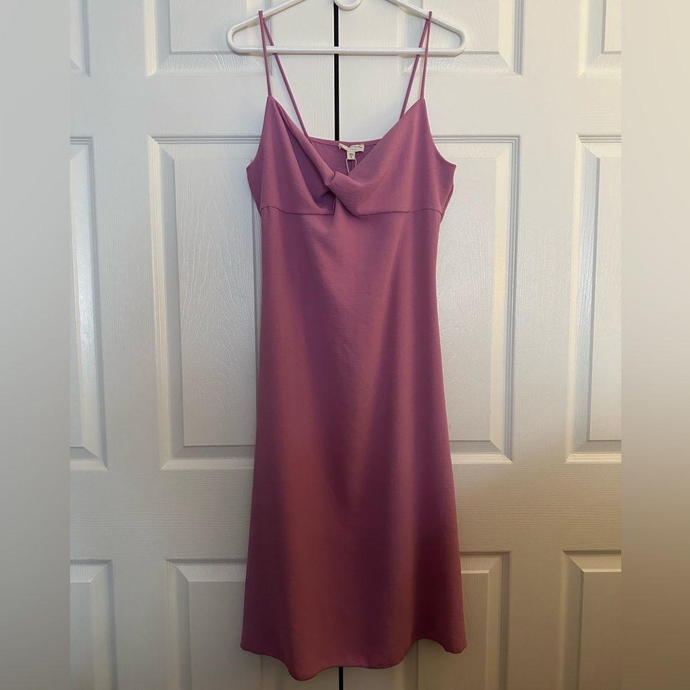 See You Monday Red Slip Dress Cowl Neck Midi